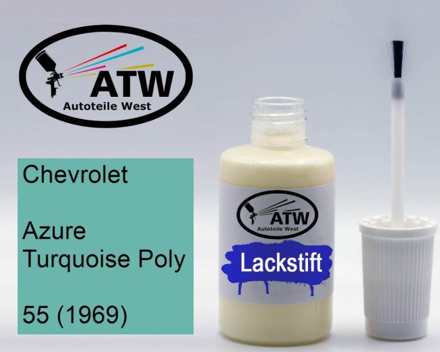 Chevrolet, Azure Turquoise Poly, 55 (1969): 20ml Lackstift, von ATW Autoteile West.